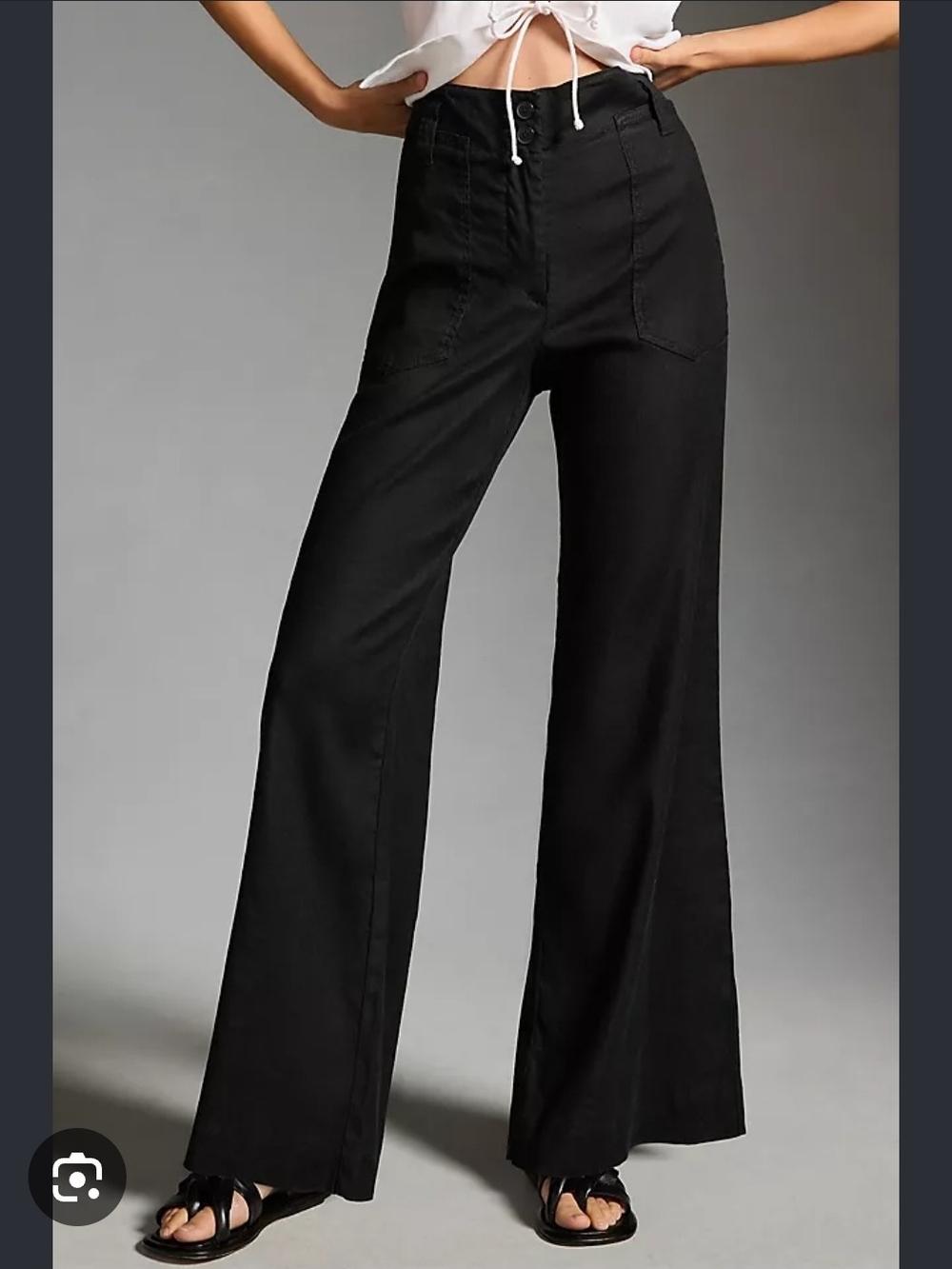 The Naomi Linen Wide-Leg Flare Pants by Maeve Anthropologie Sz 2